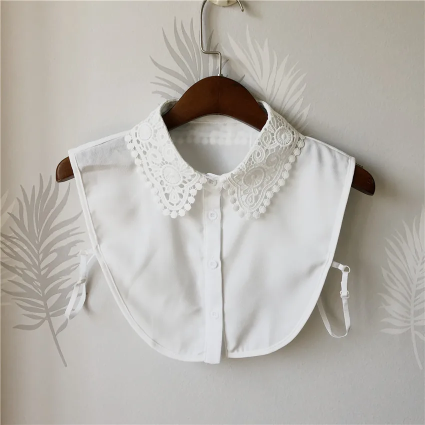 Элегантная женская кружевная рубашка воротник имитация цветов Питер Пэн ложный