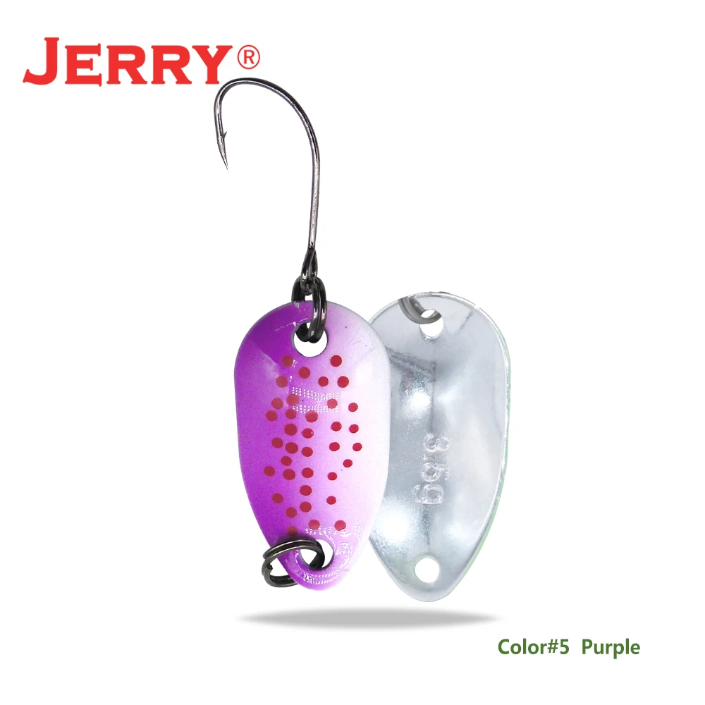 Jerry 1 шт. 2 г 3,5 г 4,5 г микро рыболовные ложки воблер несколько цветов рыболовные приманки Спиннер приманка форель ложка - Цвет: 5 purple