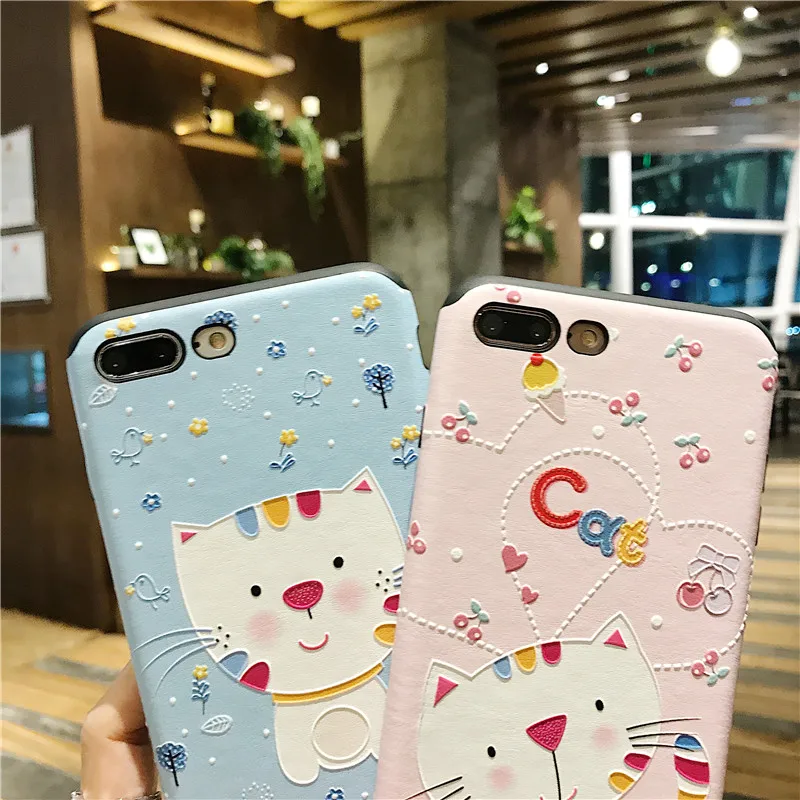 Модные Симпатичные застенчивый Cat чехлы для iphone 8 антидетонационных Телефон Hard