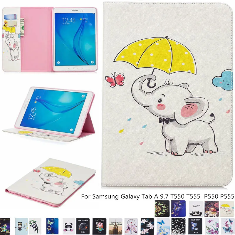 Детский чехол-книжка с рисунком для Samsung Galaxy Tab A 9 7 T550 T555 P550 защитный чехол панды и