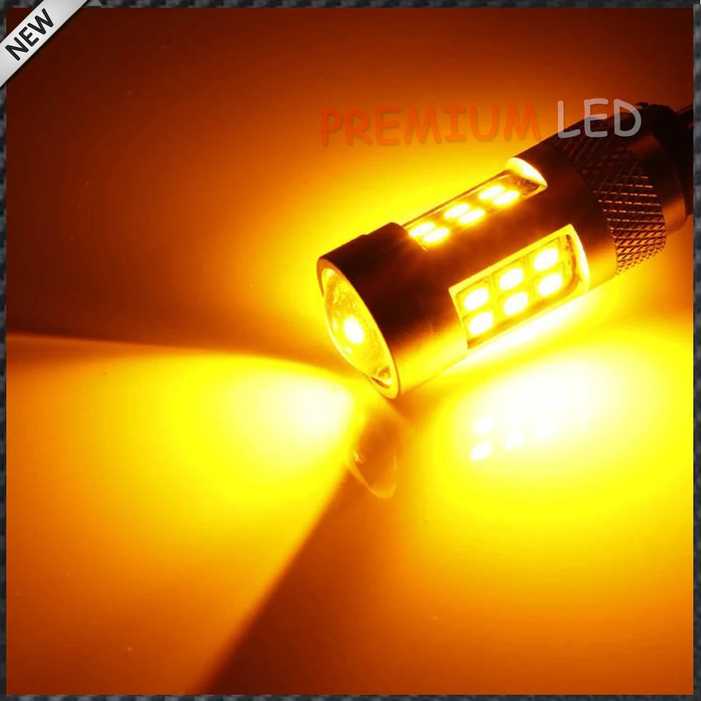 IJDM Высокая мощность Янтарный Желтый Ошибка бесплатно 21SMD 2835 светодиодный BAU15S 7507