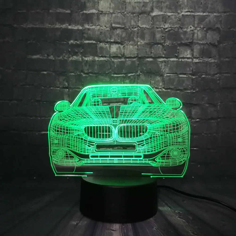 Роскошный автомобиль 3D светодиодный Ночной светильник украшения флэш-память USB