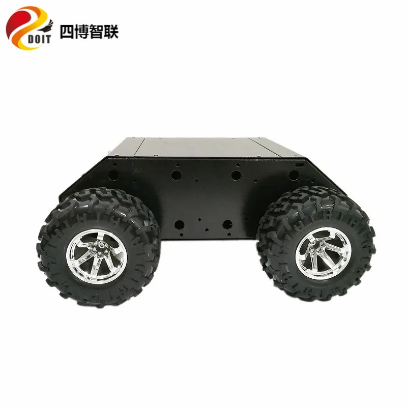 SZDOIT with Control Kit Large Load Metal 4WD Smart Car Chassis 4-Drive Robot Platform 130mm Rubber Wheel DIY Unassembled Toy | Игрушки и