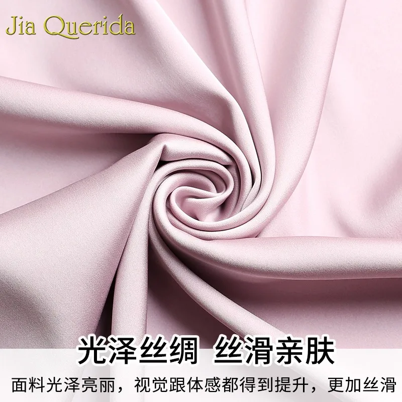 Ночная рубашка J & q2019. женская сатиновая шелковая с отворотом большого размера M