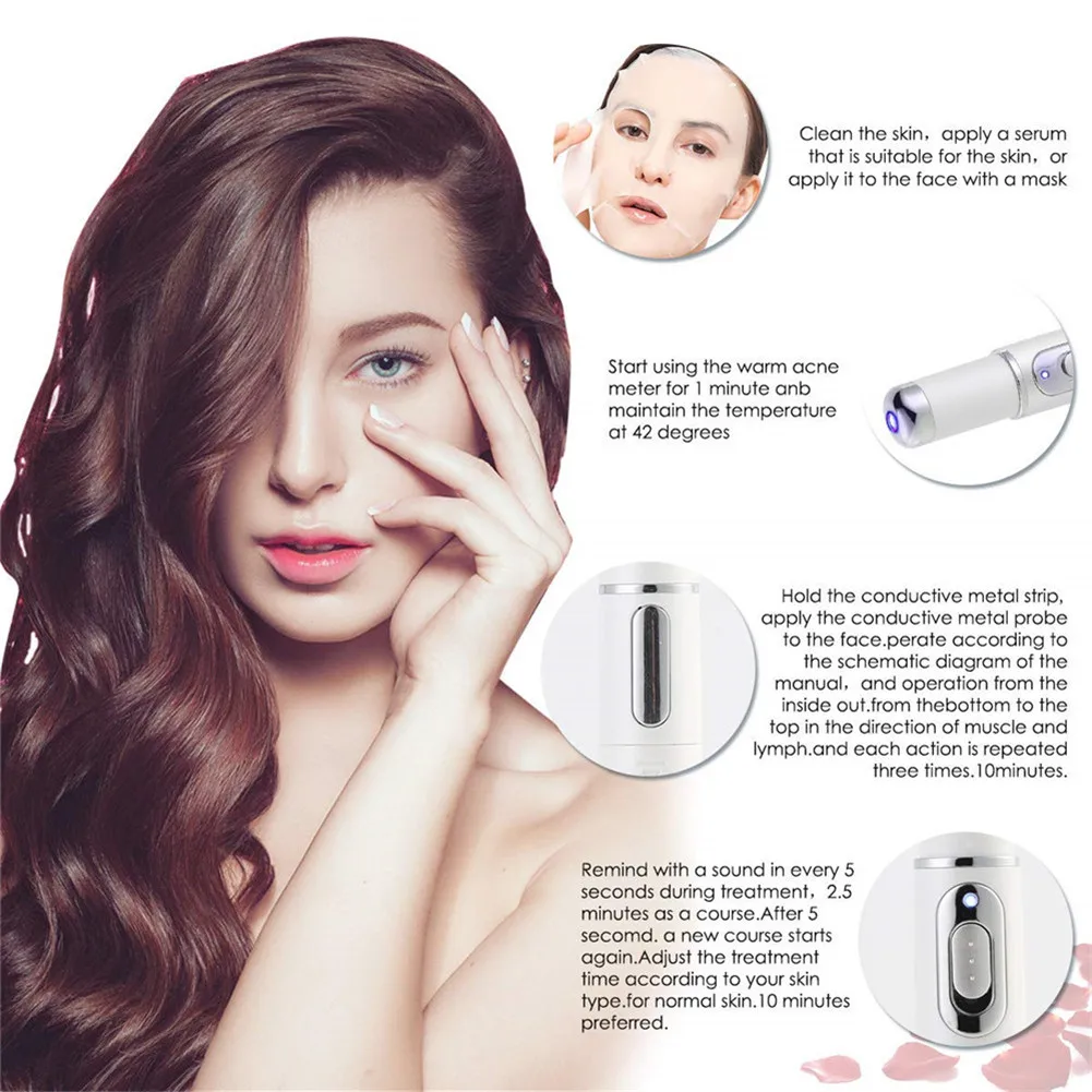 Синий светильник терапия акне лазерная ручка массажер для лица лечение мягкий