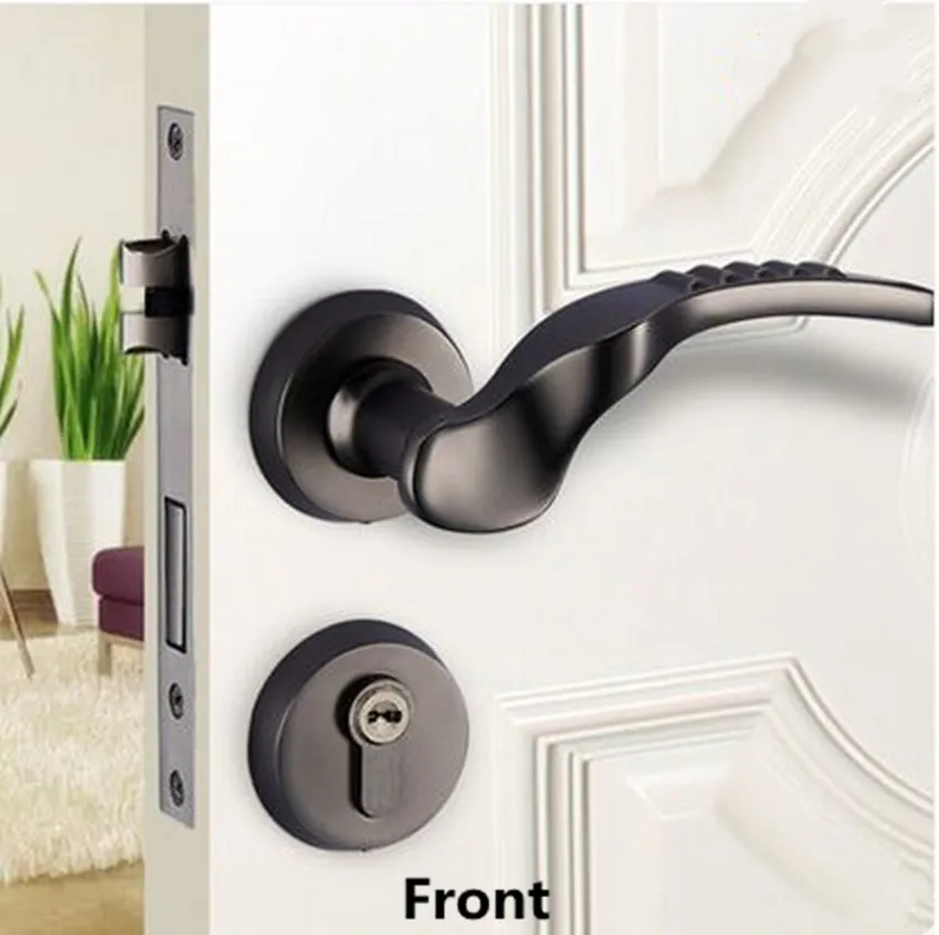Split gold personalized fashion mute handle lock zinc alloy bedroom door Matte nickel interior solid wooden locks | Обустройство дома