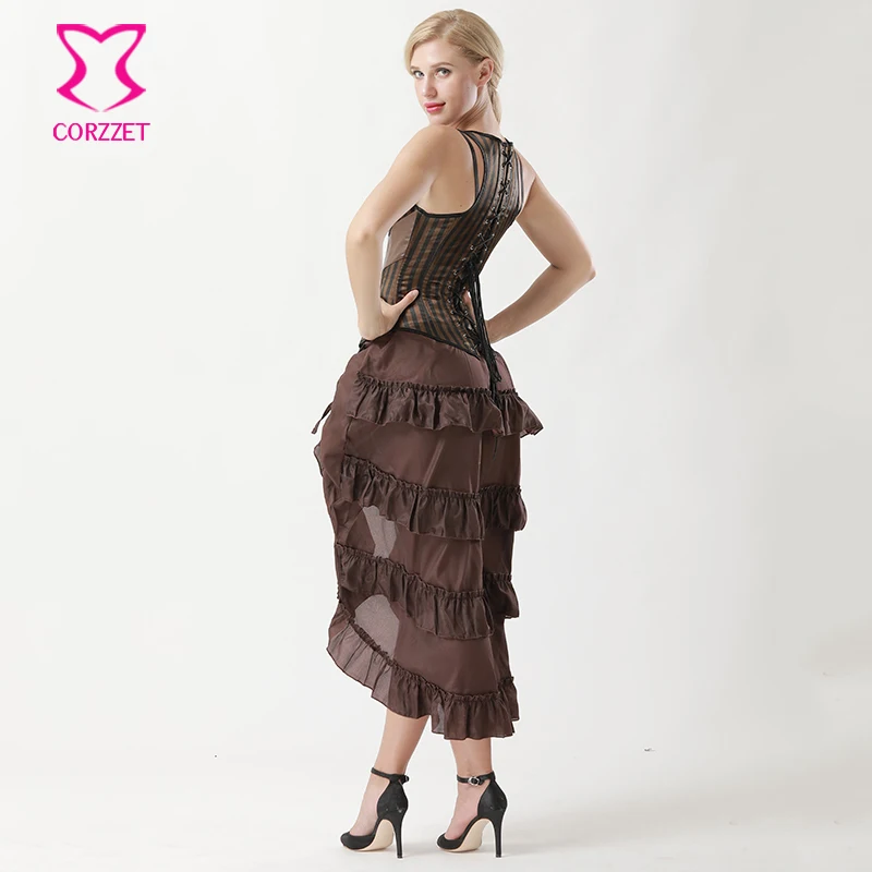 Корсет корректирующий женский с косточками из искусственной кожи|steampunk