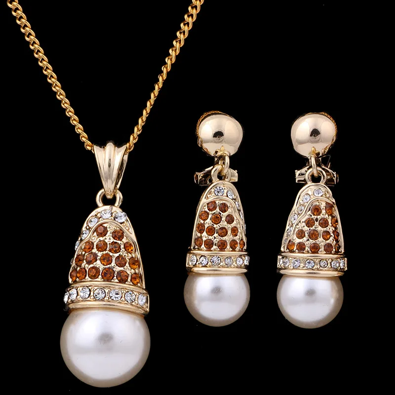 Женский комплект украшений с искусственным жемчугом|party jewelry set|jewelry setspendant and earring