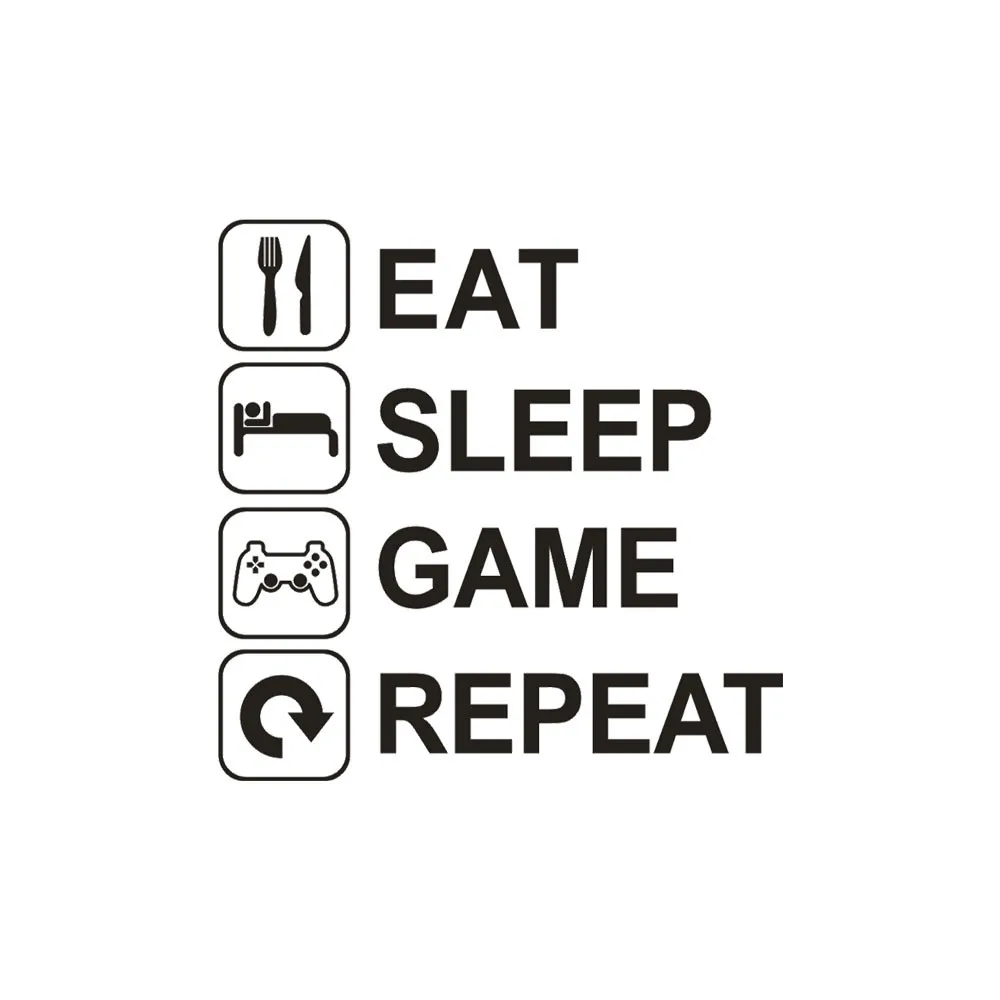 Настенная Наклейка с надписью Eat Sleep Game сделай сам наклейка буквами съемная
