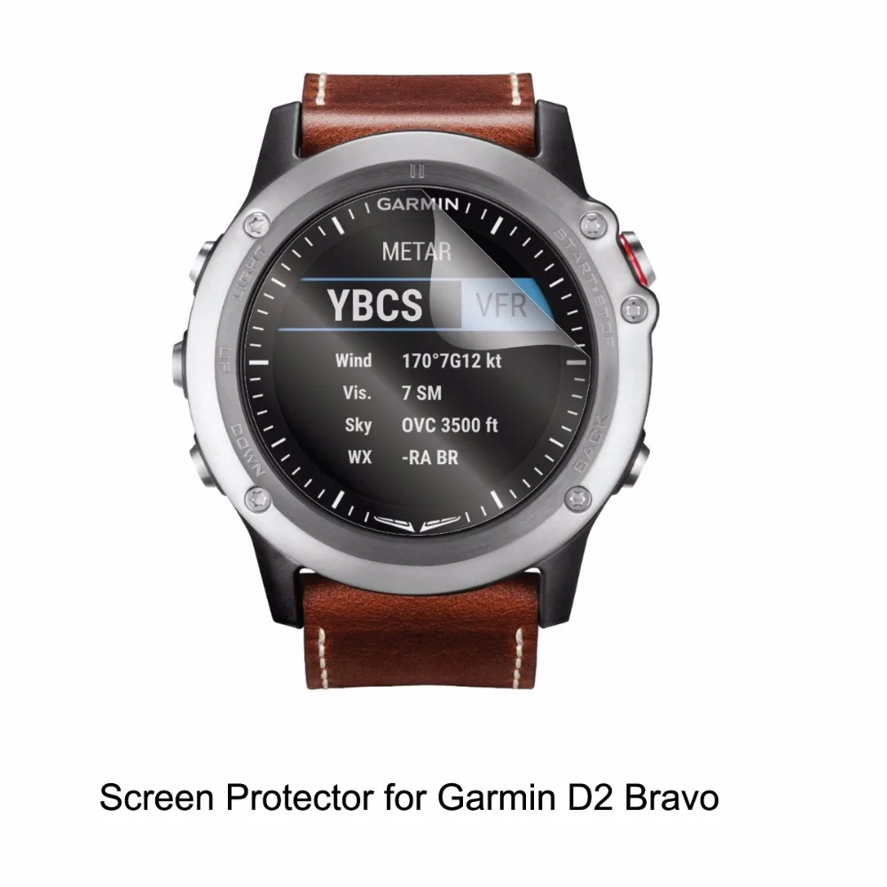 

3* Clear LCD PET Film Anti-Scratch / Anti-Bubble / Touch Responsive Screen Protector Cover for Smart Watch Garmin D2 Bravo