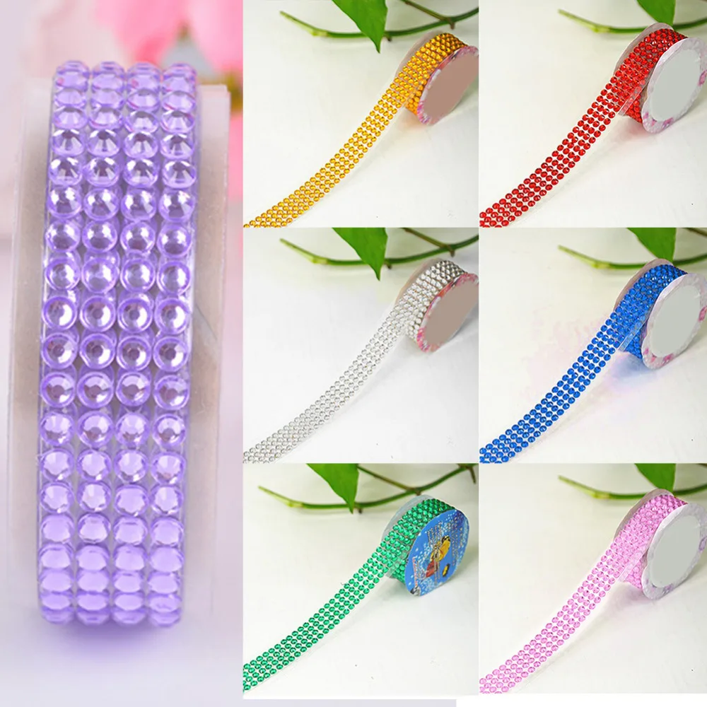 Кристальная красочная лента в рулоне самоклеящиеся стразы стикер ремесло блеск
