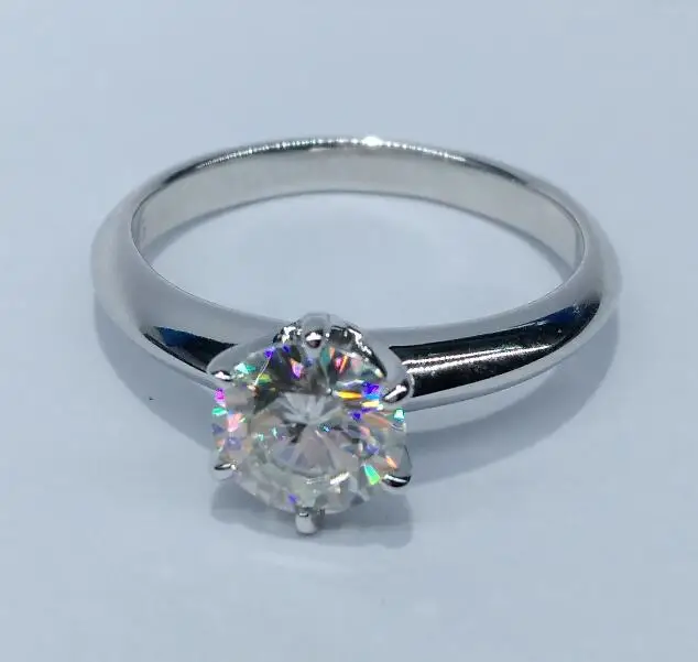Кольцо из Белого Золота 6 0 мм с фигуркой зубца карат|moissanite engagement rings|white gold ringgold ring |