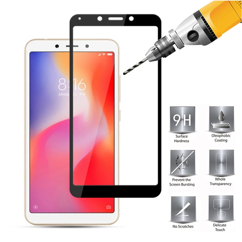 Защитное стекло для Xiaomi redmi 6 pro mi a2 lite полное покрытие Защита экрана note 6a xiomi mia 2