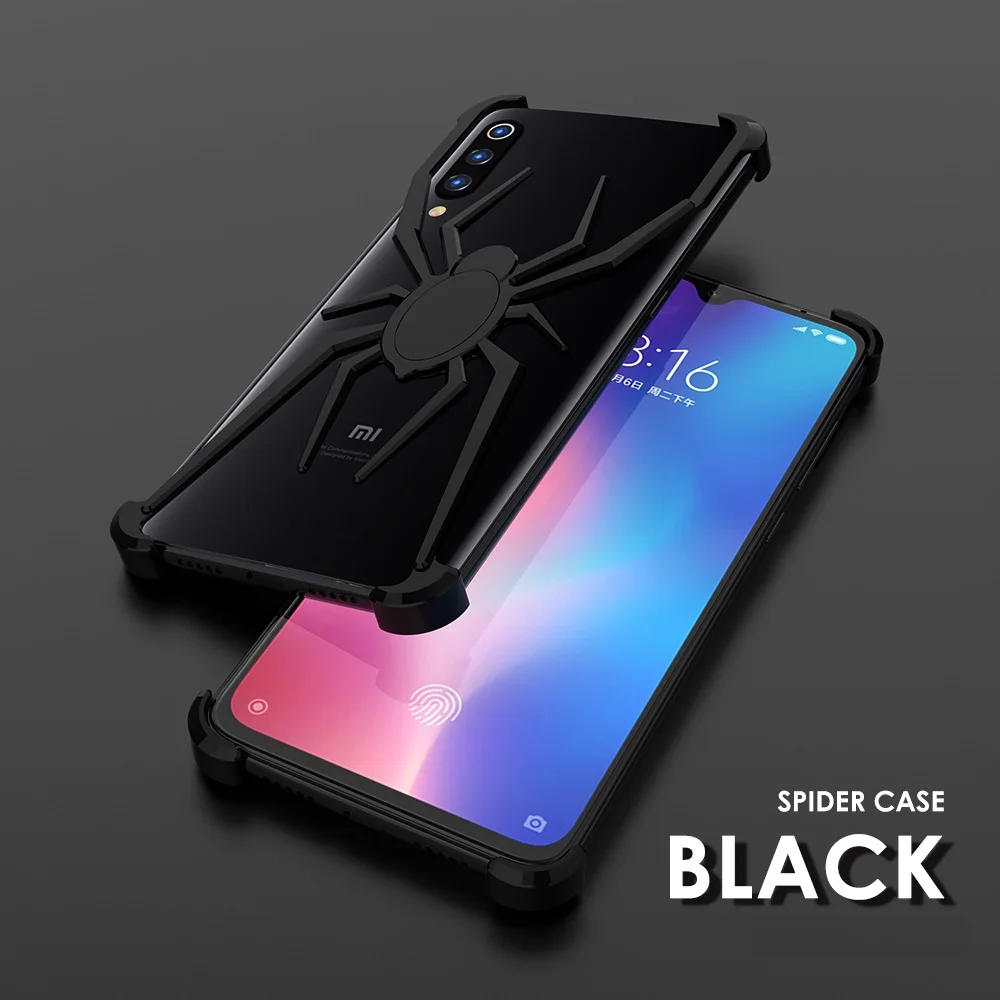 Black Spider The element stents for Xiaomi Black shark 2 Case Cover for Xiaomi 9 Luxury shockproof Coque - Цвет: Black