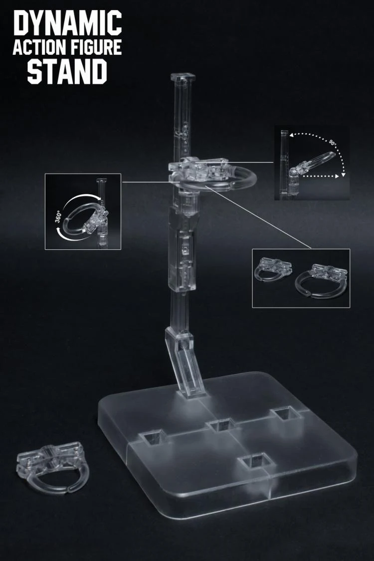 

185mm 1/6 Adjustable Height Transparent Dynamic Bracket Display Stand Model for 1/6 1/12 Action Figure Accessory