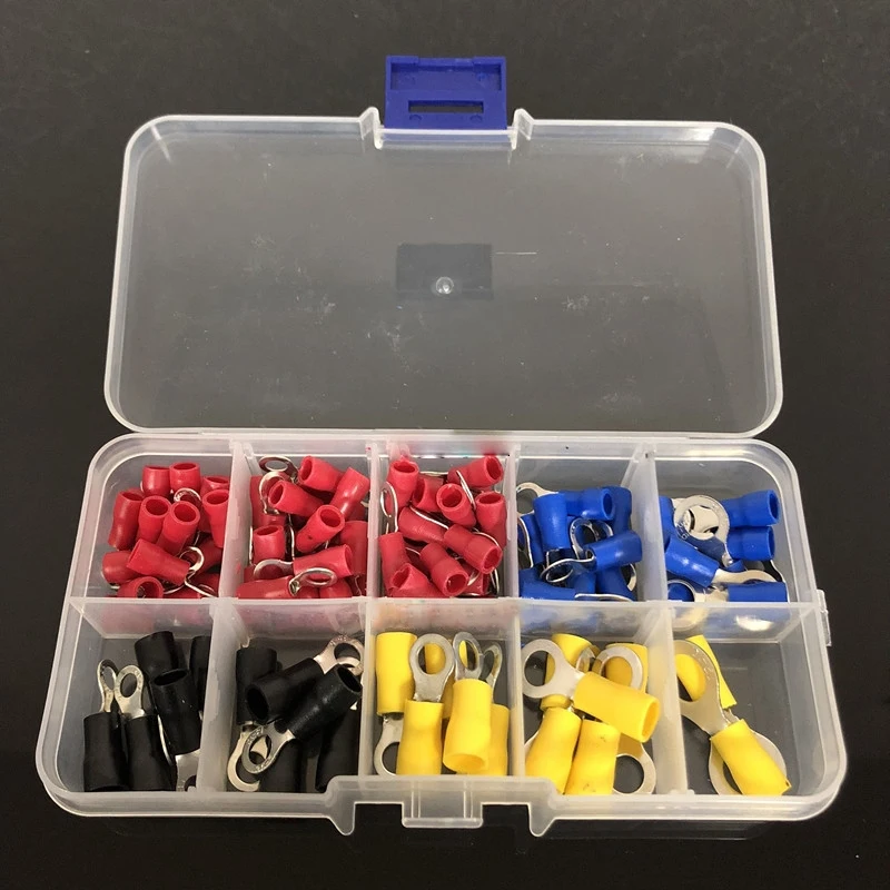 102 шт. 10 видов Rv Кольцо клеммный Электрический обжимной соединитель Комплект