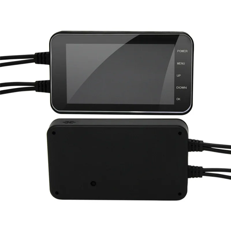 4" 1080P(Front)/720P(Back) WiFi Motorcycle DVR Driving Video Recorder Front& Rear Camera Dash Cam