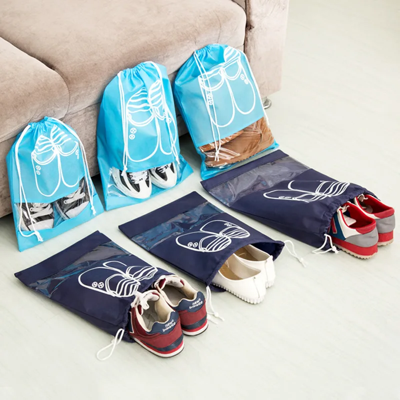 

50pcs Environment-Friendly Bag Storage bags Blue/Pink/Beige/Grey Shoes packing travel large pouch wholesale