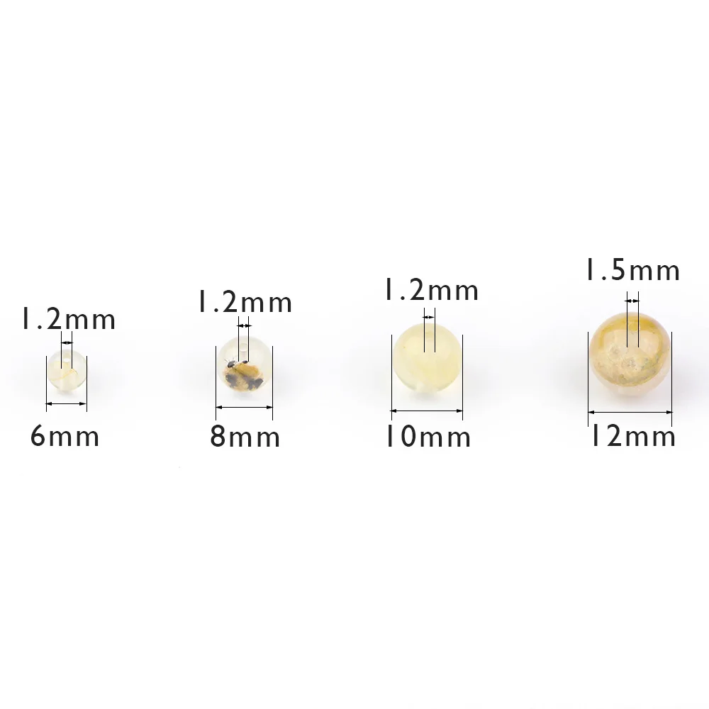 BTFBES Natural Yellow Quartz Crystal Hong Kong Imports Stone 6 8 10 12MM Round Loose Bead For Jewelry Bracelet Making DIY | Украшения и
