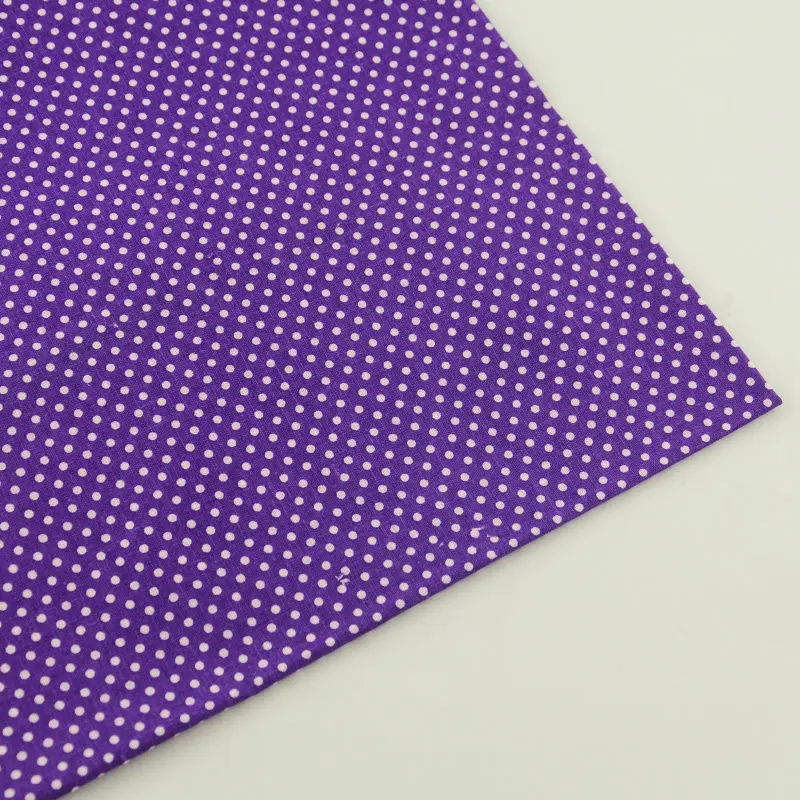 Craft Home Textile Sewing 100% Purple Cotton Fabric Lovely White Dots Style Cloth Dolls Patchwork Tecido Tela CM Plain Art Work|textile