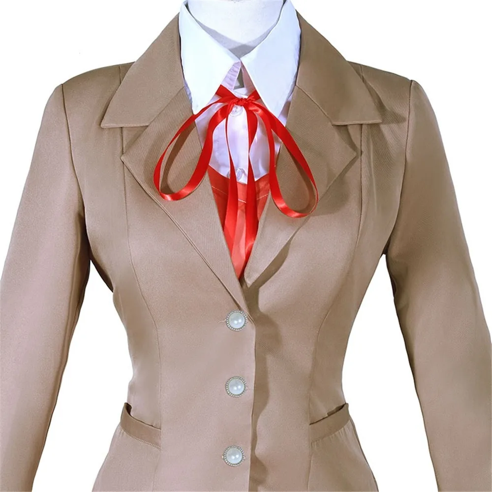 Doki Литературный клуб Monika косплей костюм куртка игровая юбка рубашка галстук Yuri