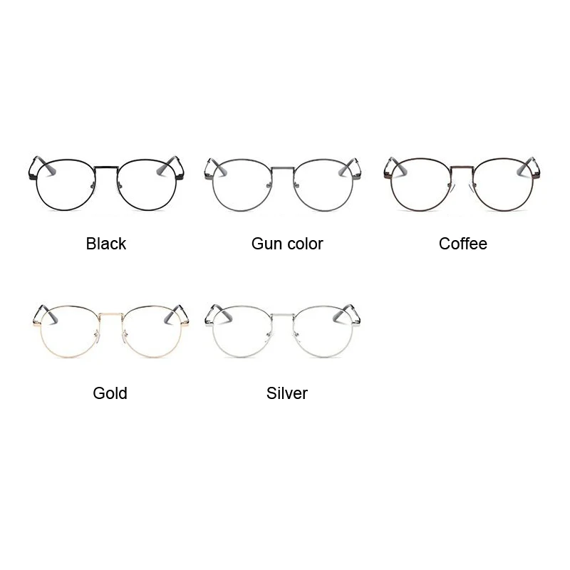 Vintage Transparent Women Glasses Metal Full Frame Optical Round Lens Female Men Clear Reading Plain Lady | Аксессуары для одежды