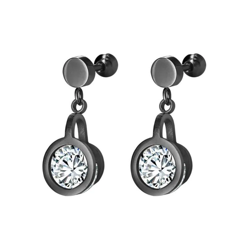 Набор из 2 шт. модные сережки гвоздики хирургической стали с цирконием смешанных