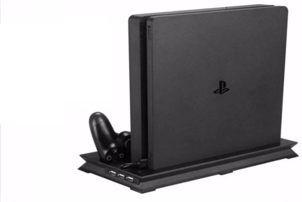 Вертикальная подставка для PS4 Slim охлаждающий вентилятор и зарядная док станция с