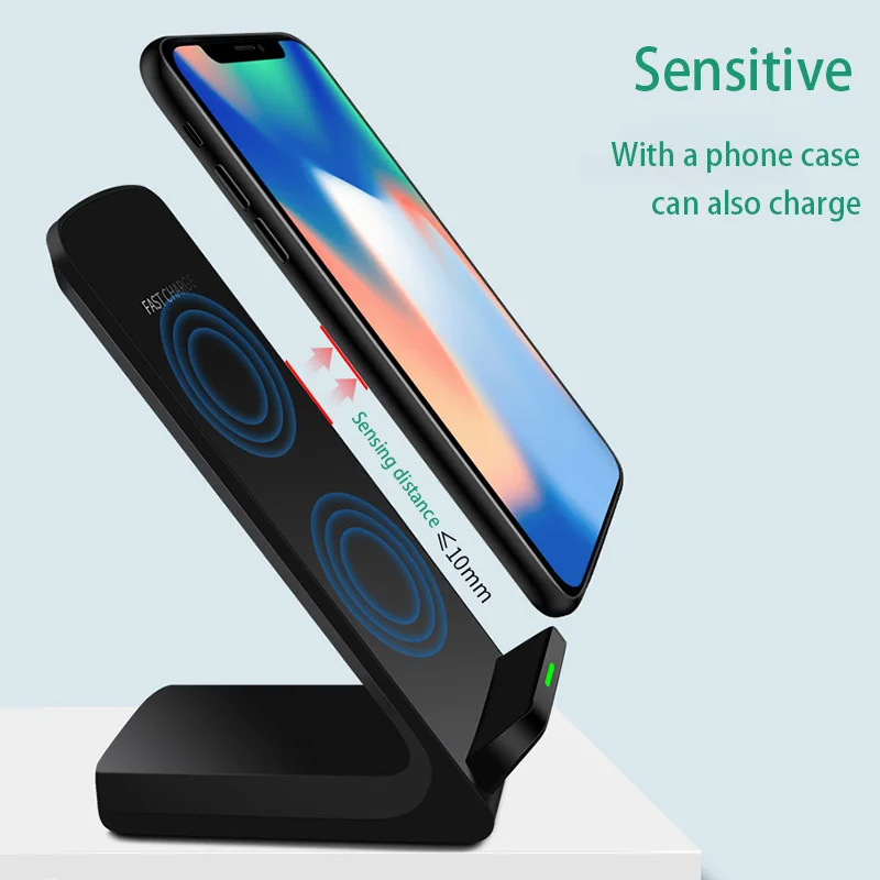 Быстрое беспроводное зарядное устройство FDGAO Qi для iPhone 11 Pro X XS Max 8 XR USB Quick 10 W