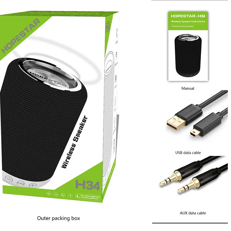 HOPESTAR H34 Портативный Беспроводной bluetooth Динамик Водонепроницаемый Mini бас стерео