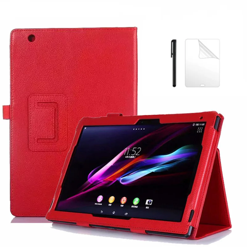 Стильный откидной флип кейс личи из искусственной кожи для Sony Xperia Z2 10 1 дюймов