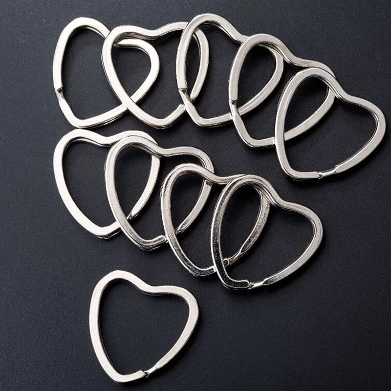10PCS/lot Silver Color DIY Heart Metal Key Holder Split Rings Keyring Keychain Hoop Loop | Украшения и аксессуары