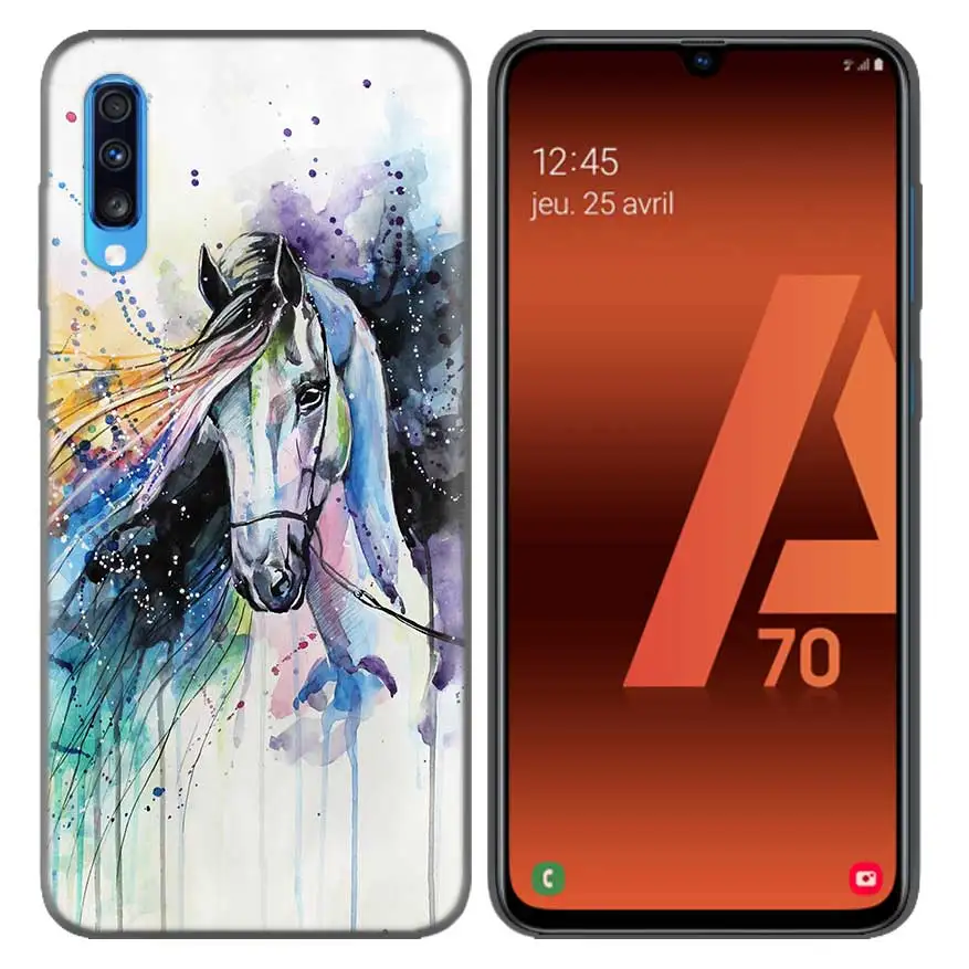 05 Акварель лошадь бегущие лошади узор чехол для samsung Galaxy A10 A20 A30 A40 A50 A60 A70 A80 A20e A6 A8 A7 A9 плюс - Color: 05