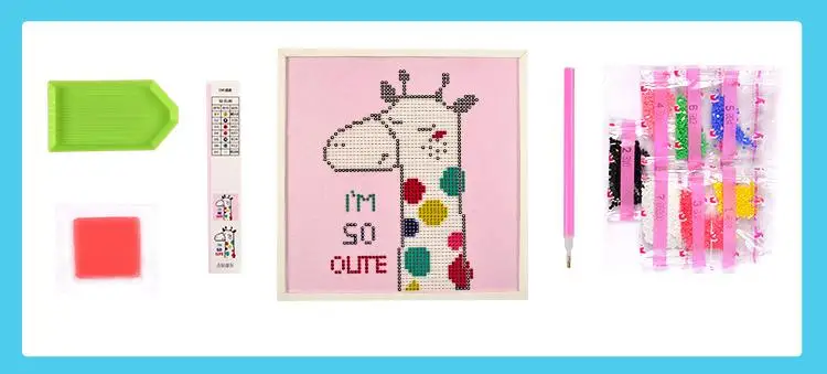 children 19*19cm big size diamond stickers with wooden frame/kids cartoon Diamond painting for DIY handmade educational toys | Игрушки и