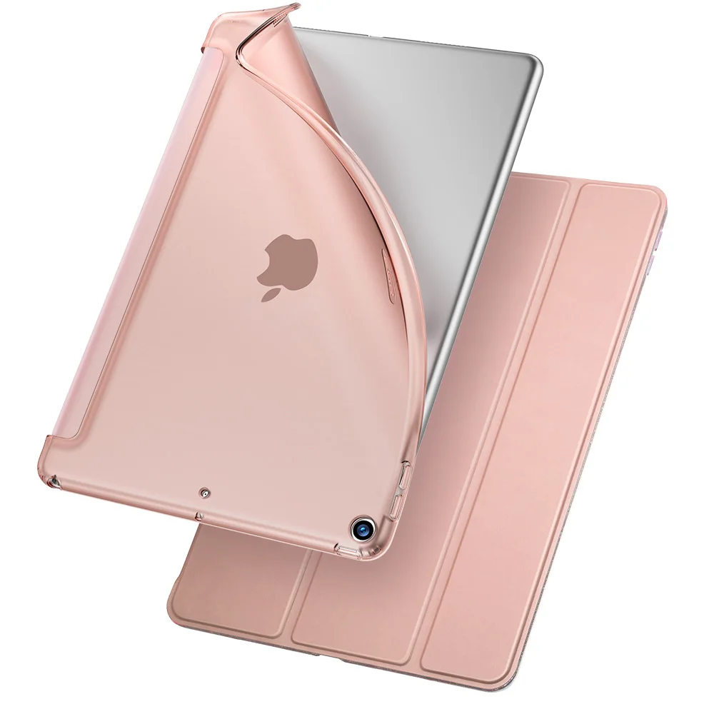 Rose Gold ESR Smart чехол для iPad Air 3 Folio ультра тонкий гибкий ТПУ отскок задняя крышка прорезиненное покрытие чехол для iPad Air - Цвет: Rose Gold