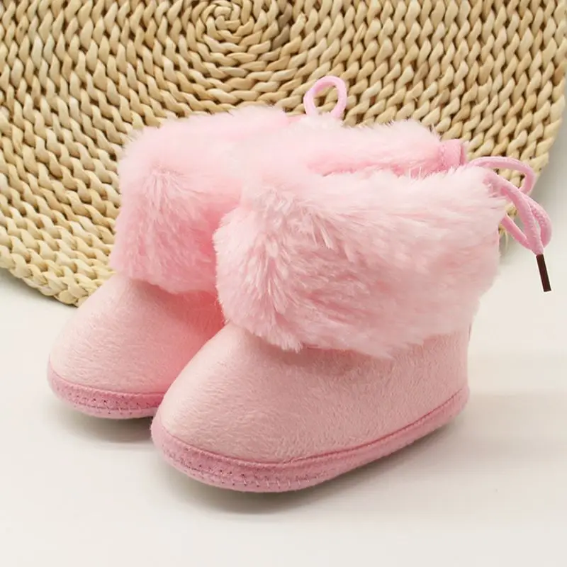 Зимние милые теплые сапоги принцессы для новорожденных девочек; зимние сапоги для первых шагов; обувь на мягкой подошве для малышей; обувь для маленьких девочек; Новинка