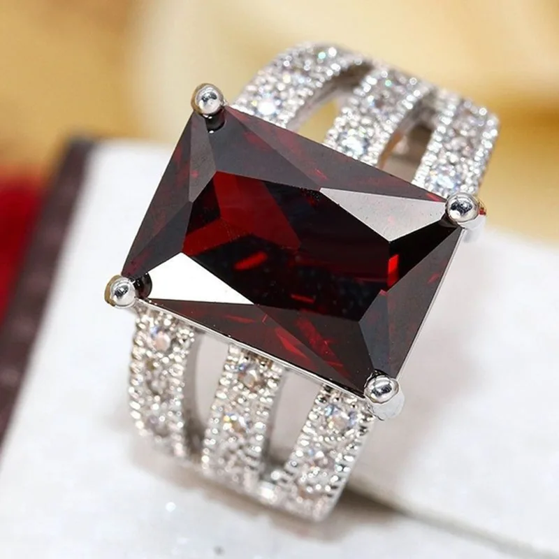 Luckyshine модные роскошные квадратный кристалл фианит Великолепные блестящие