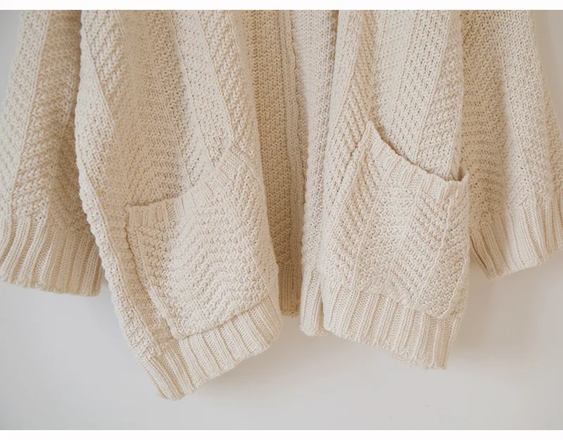 OMCHION Poleras Mujer2018 Autumn Pockets Knit Sweater Women Casual Loose Warm Korean Cardigan Jacket Winter Jumper LS66 |