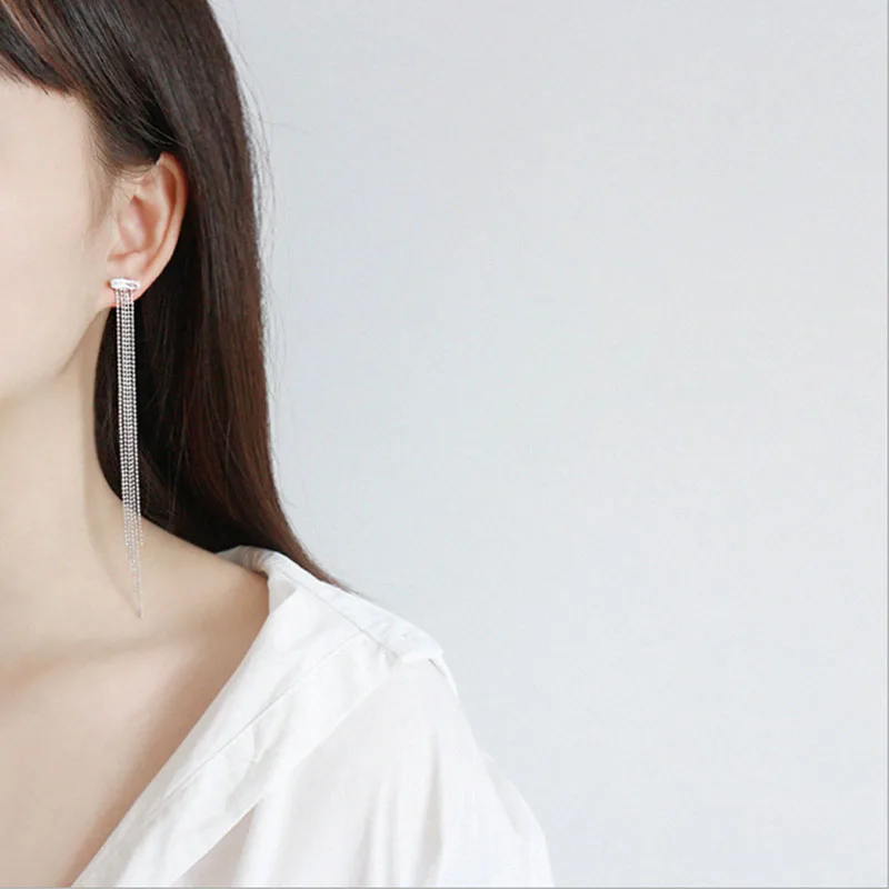 Женские длинные серьги Кисточки Из серебра 100% пробы|Серьги-гвоздики| |