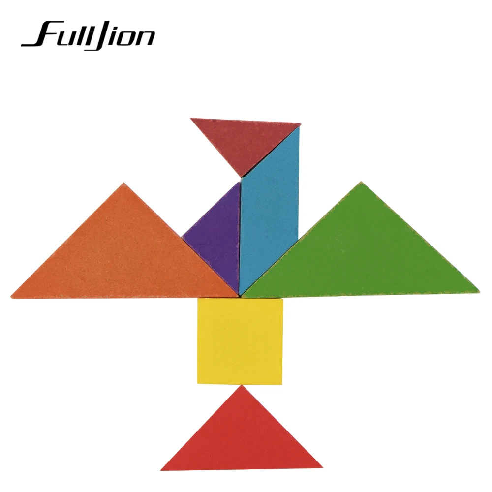 Fulljion Обучающие игрушки головоломки для детей деревянные 3d Tangram Teaser головоломка