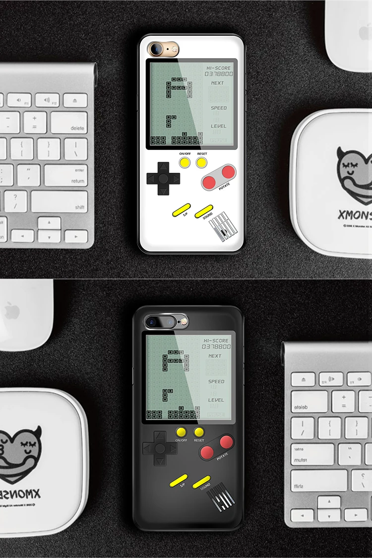 Данные лягушка тетрис игровые консоли для iPhone чехол Мини Портативная игра для iPhone 6/6s Ретро Чехол для игровой приставки для iPhone 7 8P X/XS