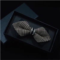 Роскошные Bling Crystal украшения из металла острые углы галстук-бабочка Свадебная вечеринка Банкетный клуб Бизнес бабочка узел Для мужчин аксессуары - Цвет: peru gid