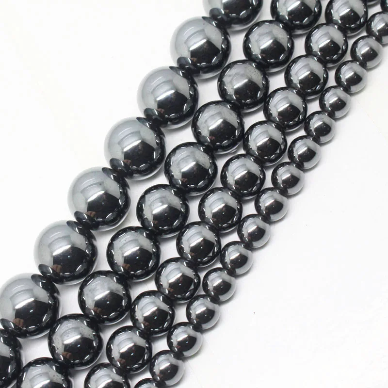 

Mini. order is $7! 4,6,8,10,12mm Natural Black Hematite ironstone Round Spacer DIY Loose Beads Strand 15"