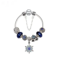 blue glass beads pumpkin car snowflake pendant braceletdiy snake bone chain fashion jewelry accessories wholesalegsjh111