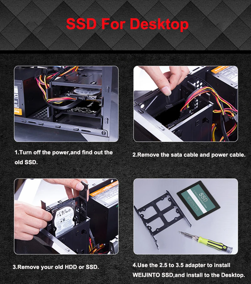 WEIJINTO жесткий диск быстрее, чем hdd hd для настольного ноутбука 32 Гб 60 ГБ 120 ГБ 240 ГБ SSD