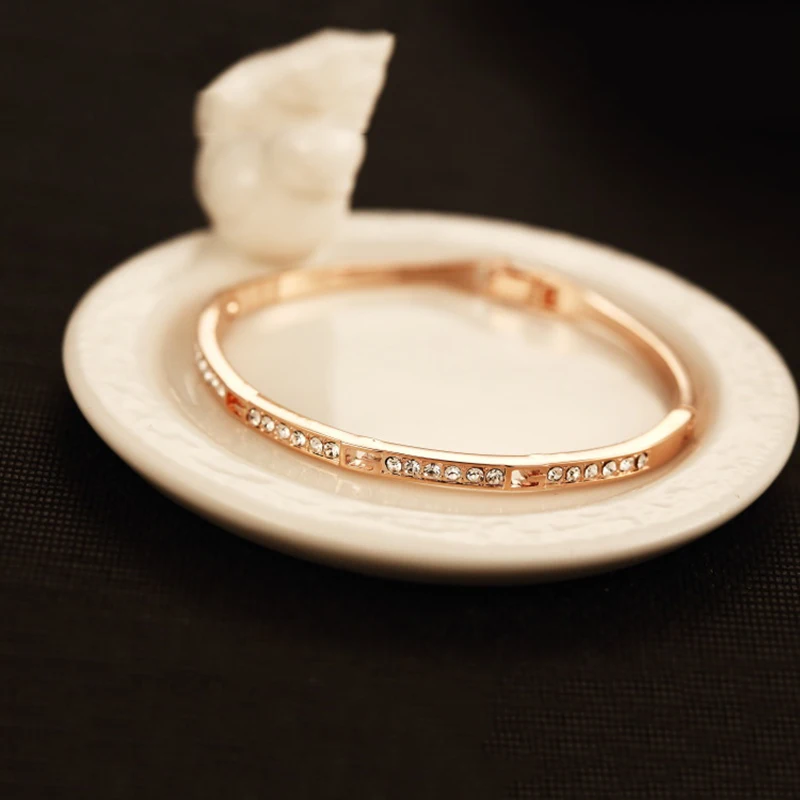 Женский браслет из розового золота с фианитами|bracelet hand|rose gold braceletgold bracelet |