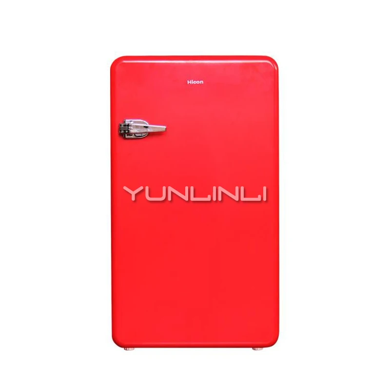 

92L Single Door Retro Refrigerator Refrigerated Small Household Color Arc Door Small Refrigerator BC-92