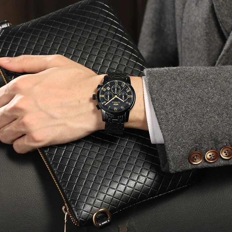 Relojes 2018 часы мужские модные спортивные кварцевые черные Топ бренд класса люкс