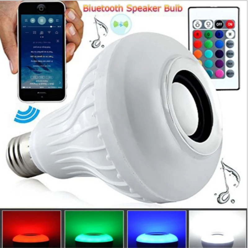 Умная Беспроводная Bluetooth Колонка Elistooop E27 RGBW лампа для музыки воспроизведения