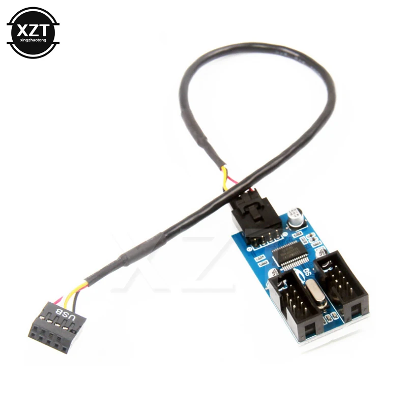 Горячая продажа материнская плата USB 9Pin мультипликатор сплиттер 1 до 2 удлинитель